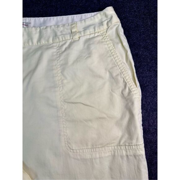 Tommy Bahama Wide Leg Cropped Pants Womens 14 Yellow Stretch Classic Cottagecore - Picture 3 of 11
